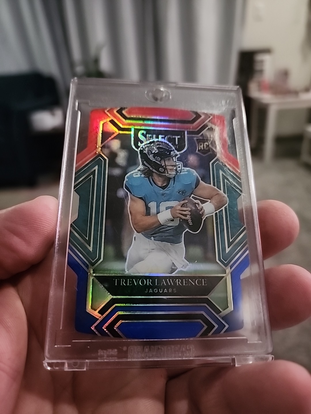 2021 Panini Select - Club Level Trevor Lawrence #243 Red & Blue Prizm Die-Cut...