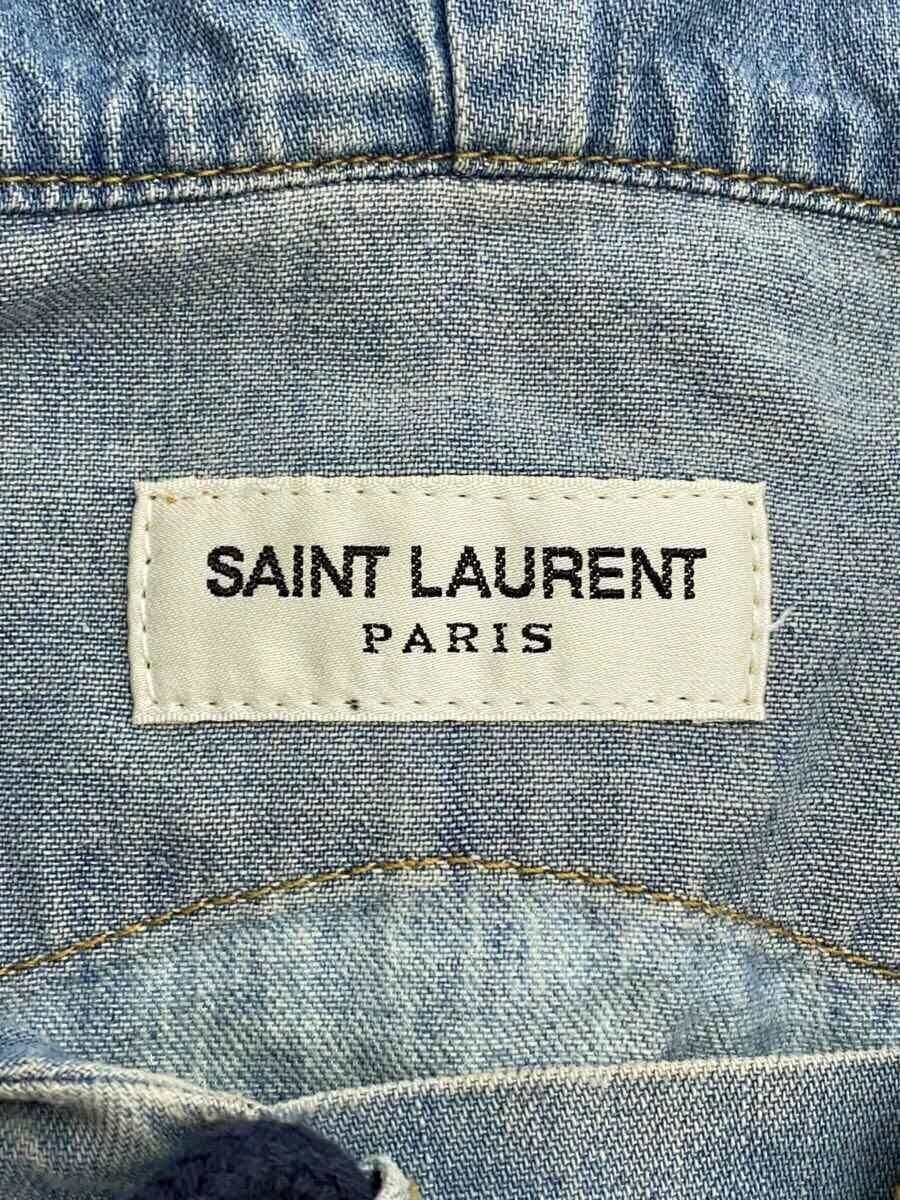 SAINT LAURENT FELPA CON CAPPUCCIO DISTRUGGI DENIM S COTONE IDG 560475 Usata