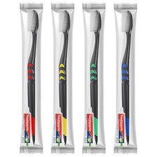 100 Pack Disposable Toothbrush with Toothpaste Set, Individually Wrapped Trav...