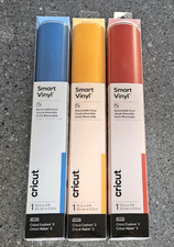 Lot Of 3 Cricut Smart Removable Vinyl 13 x3 Red, Blue, Yellow Primary Color Set