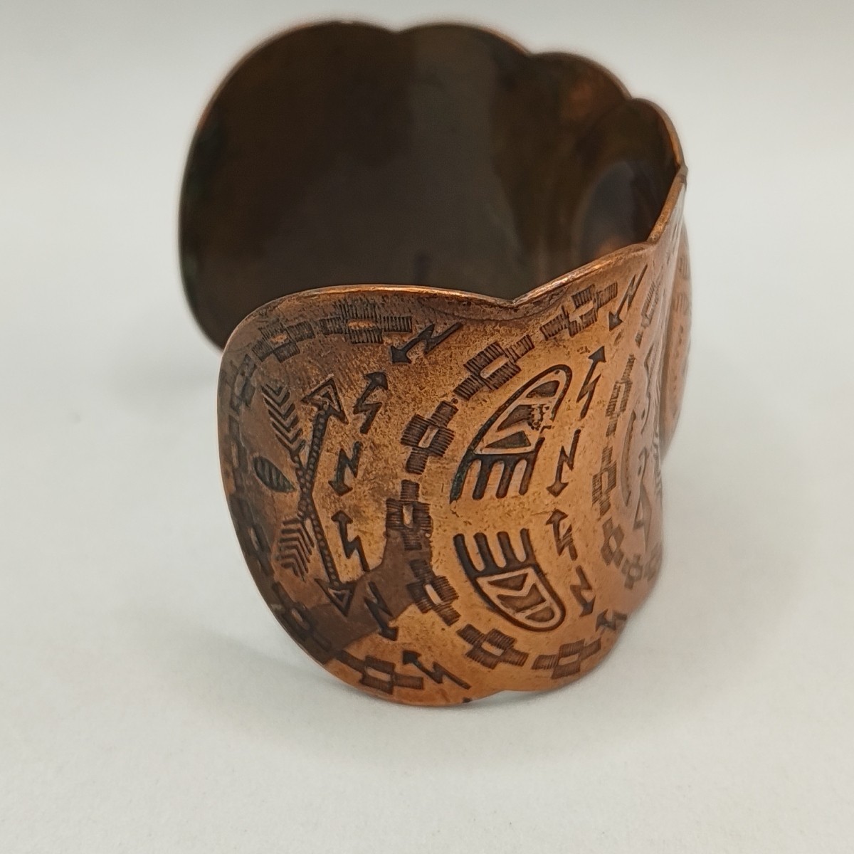 Vintage Solid Copper Wide Native Southwestern Wom… - image 12