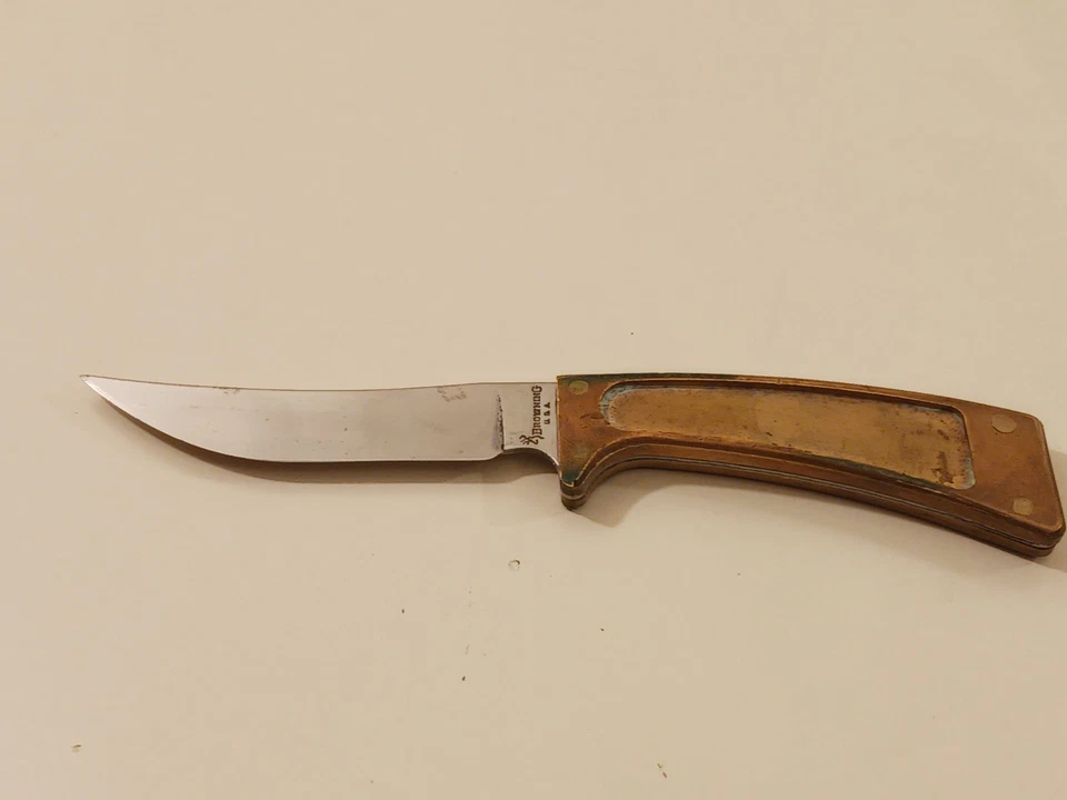 Vintage Browning USA Hunter Skinner Fixed Blade Knife Heavy 3in Blade 7in Total - Image 3 of 4