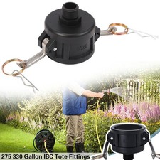 275 330 Gallon IBC Tote Water Tank Drain Adapter 2"Cam Lock 3/4" Black