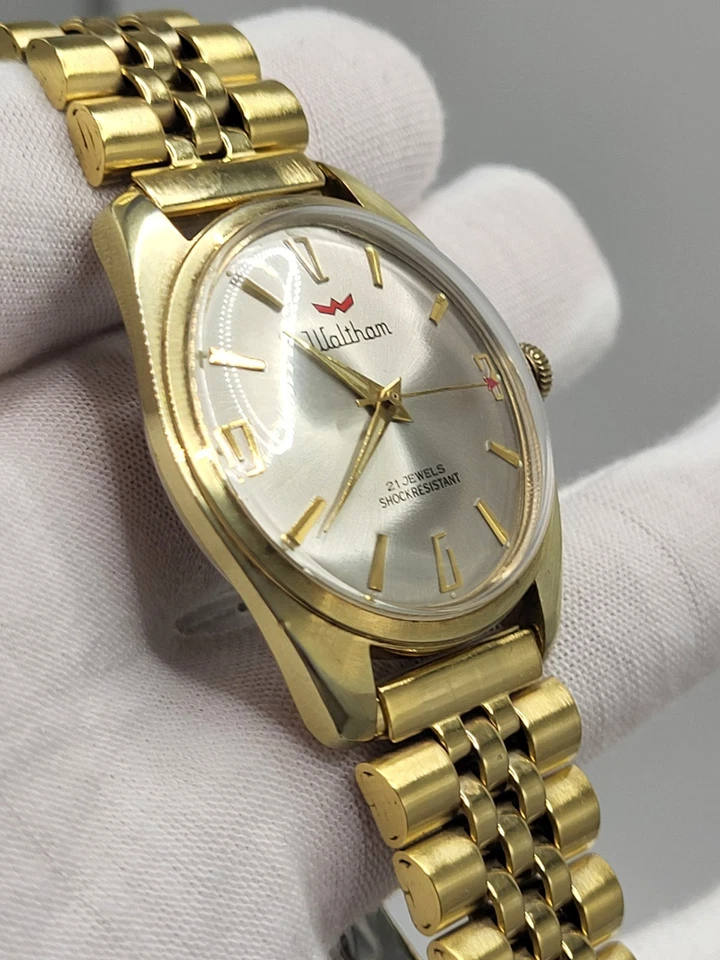 [NEAR MINT] 1960'S Waltham Watch 21 Jewels Shockresistant Waterproof Vintage  - Image 3 of 4