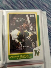 Lot of 8 Dennis Maruk hockey cards.  1 card autographed.  