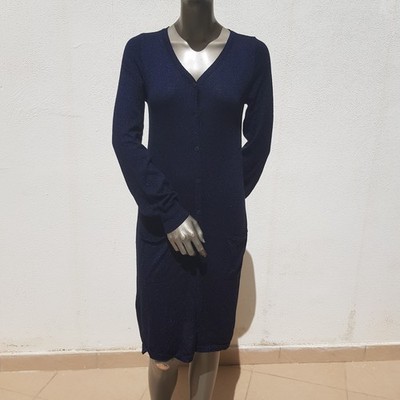 Festliche Strickjacke von Tante Betsy, S, nachtblau, lila glänzend