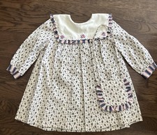 Vintage 1990s Rare Editions Toddler Girls 2T Dress w/ Purse ivory pink florals