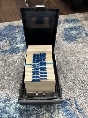 Vtg Rolodex RC-24 Locking Travel Handle Card File Organizer W A-Z ...