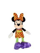 Disney Minnie Mouse Halloween 10" Plush Orange Polka Dot Dress Just Play Toy