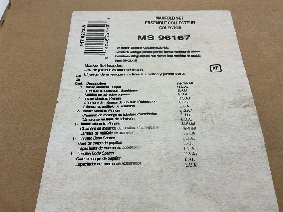 Colector de admisión inferior Fel-pro + Juego de juntas Plenum 1998-2002 Honda Accord 3,0 L V6 Foto 3 de 4
