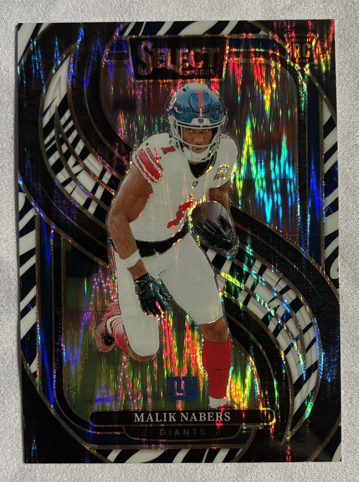 2024 Panini Select - Premier Level Malik Nabers #116 Zebra Prizm (RC)