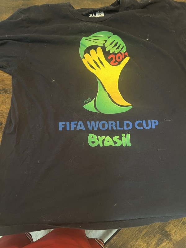 Fifa World Cup Brazil Shirt Mens XL Blue 2014 Soccer Futbol Graphic