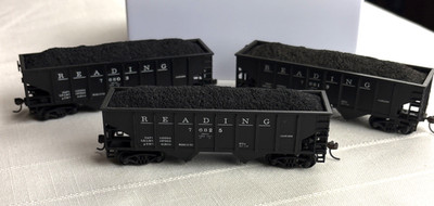 TMI 36' 2-Bay Hopper Cars - Built - Lot of 3 -  Reading 768 Reading Hist Society