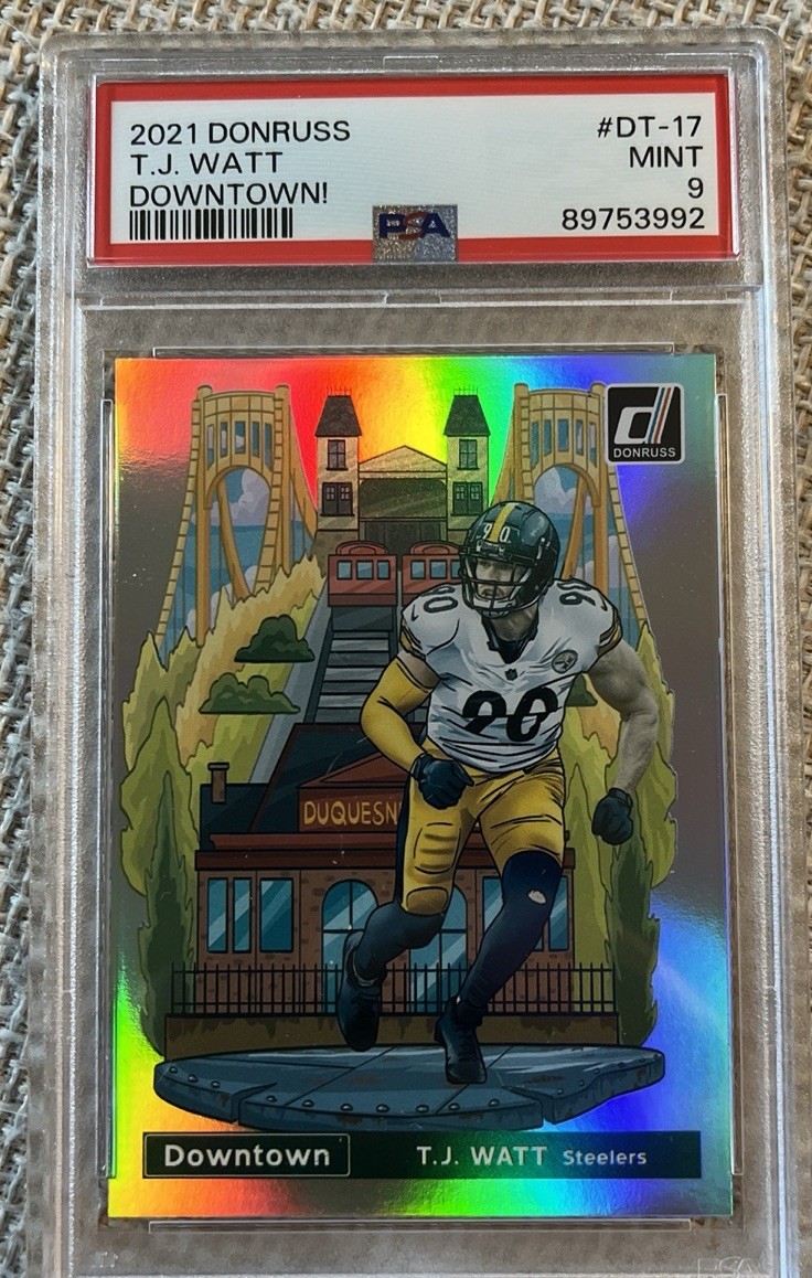 🔥🔥2021 Panini Donruss - Downtown T.J. Watt #DT-17 PSA 9
