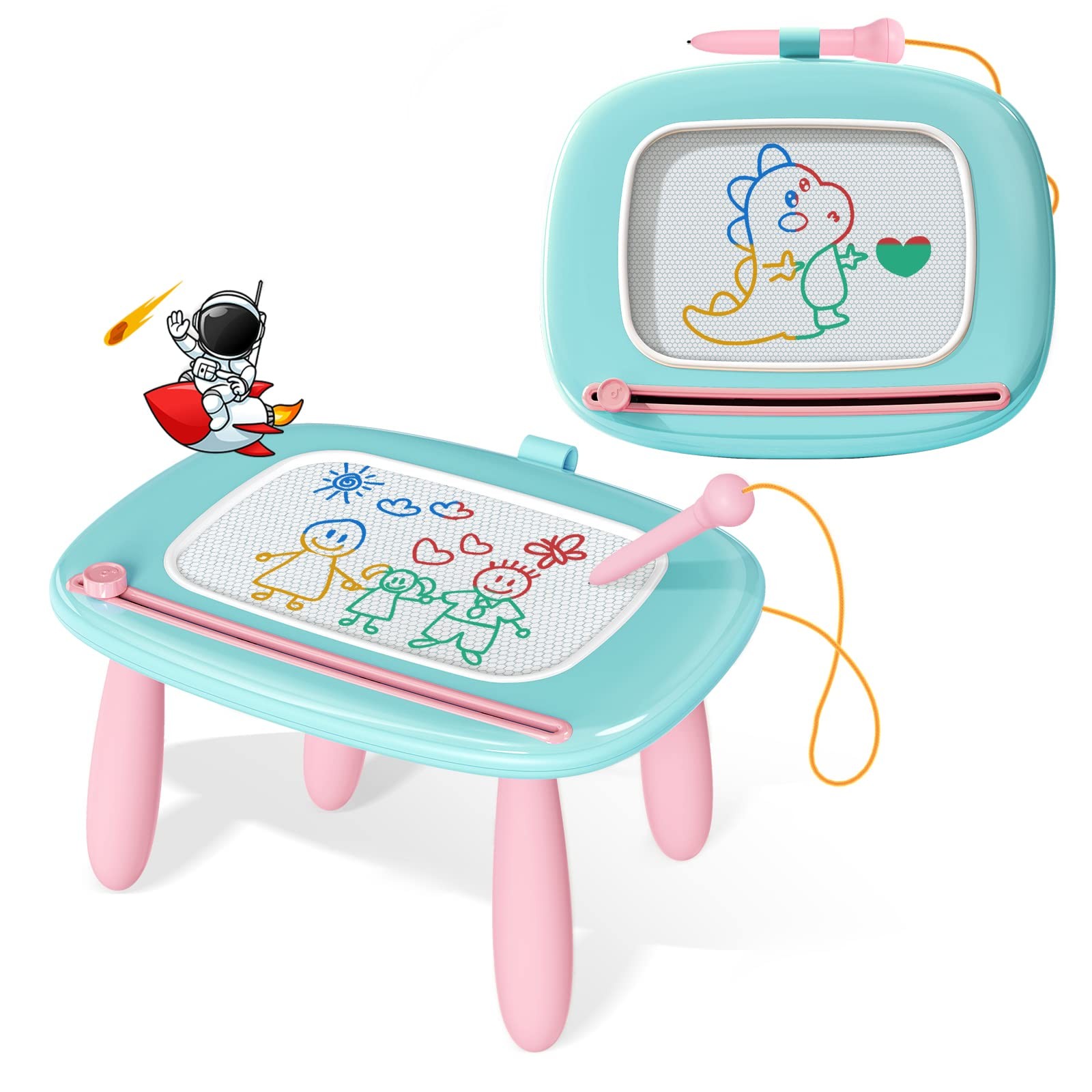 Kikidex Magnetic Drawing Board for 1-3 year old Kids, Girl Toys for Toddlers,