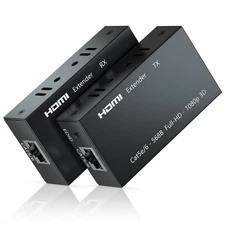 HDMI Extender Up to 60 Meters(196ft), Transmitter and Receiver Over Ethernet ...