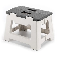 Folding Step Stool for Adults Kids 9" Plastic Collapsible Portable 300 Lbs Gray