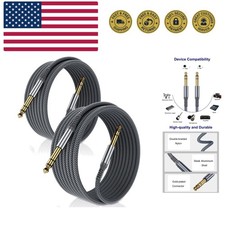 1/4 Inch TRS Instrument Guitar Cable 10ft 2Pack,Straight 6.35mm Guitar Bass A...
