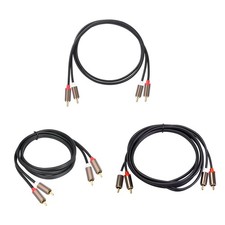 2 RCA to 2 RCA Cable Male to Male Lightweight Stable for Mixer Home Speakers