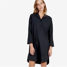 Everlane Artist Smock Shirt Dress Wool Blend Artsy Lagenlook Minimalist Black S
