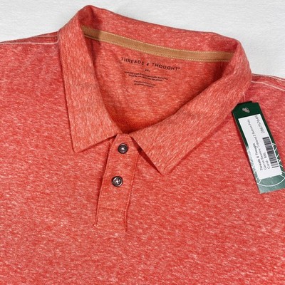 Threads 4 Thought Polo Shirt Mens 2XL Coral Garret Baseline Triblend Stitch Fix