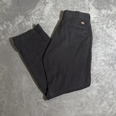 Dickies Men's Black Twill Workwear Pants 874 Original Fit Flat Front Zip 33 32