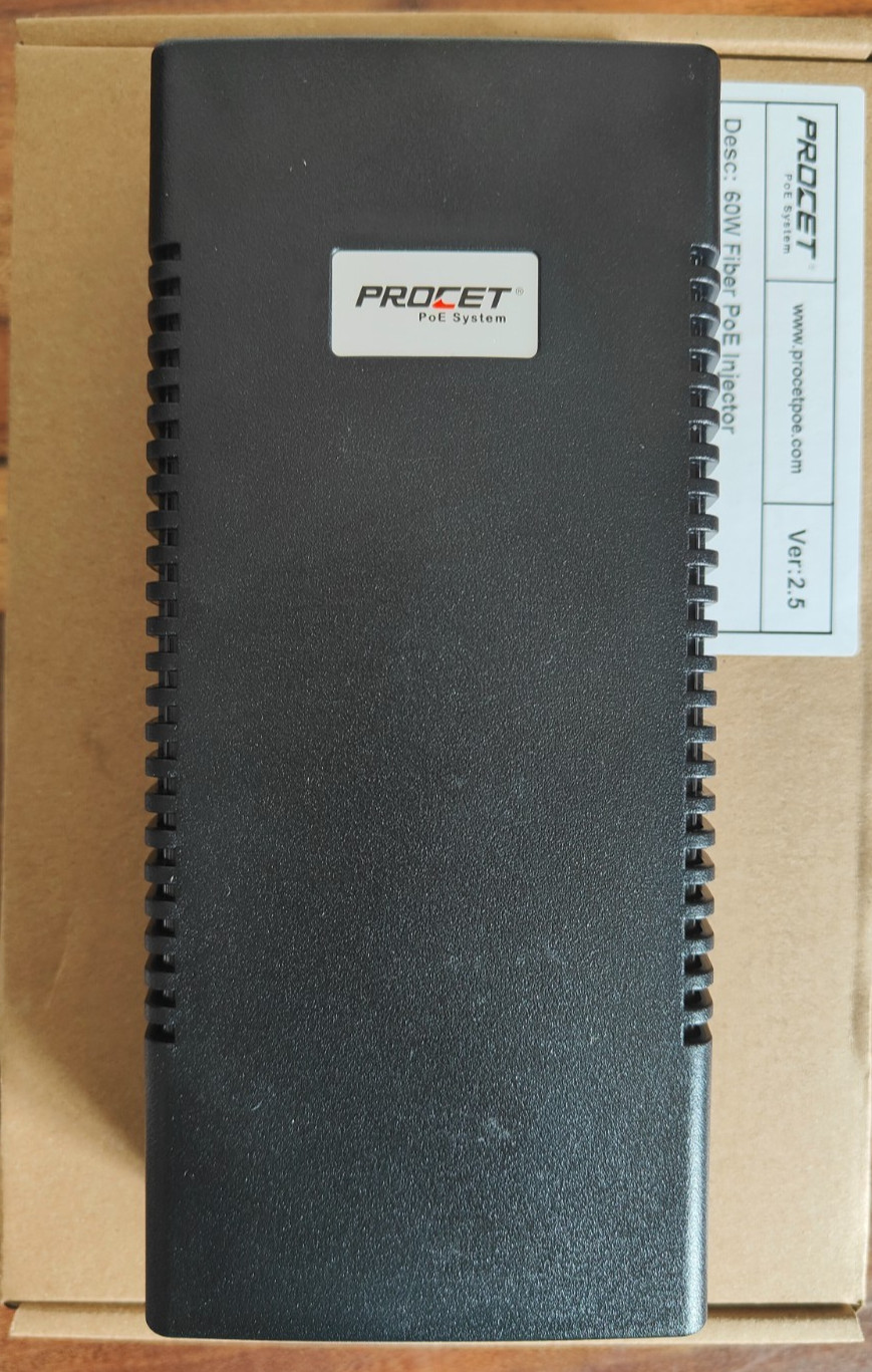Injecteur PoE 60W Procet AA01063 commutateur fibre optique Gigabit