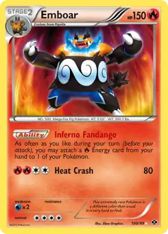 Emboar - 100/99 - Pokemon Next Destinies Black & White Ultra Secret Rare Card LP