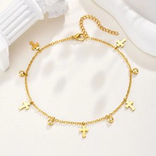 Waterproof Stainless Steel Foot Chain Anklet Women Butterfly Star Dangle Anklets