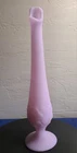 Fenton Lavender Purple Satin Glass Swung Bud Vase Matte Opaque Water Lily