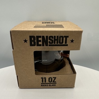 BenShot 11oz Rocks Glass with Real .308 Bullet Hand-Sculpted Whiskey Glass New