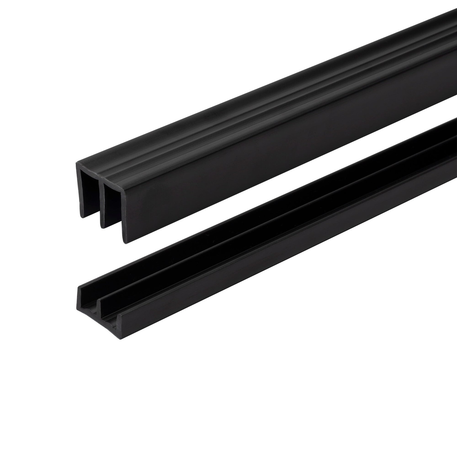 1 Pack Black Plastic Sliding Door Track Set for 1/4