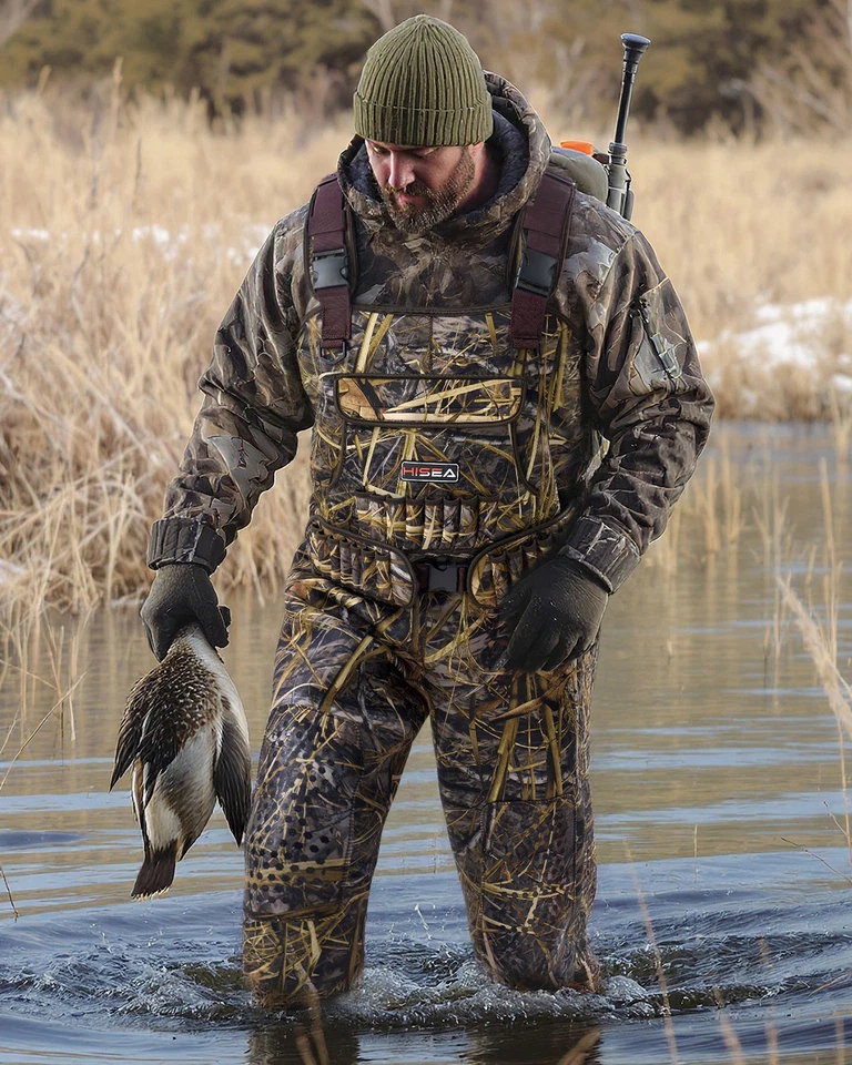 HISEA Men's Chest Waders 1200G Insulated Boots Waterproof Fishing Hunting Waders - Image 4 of 4