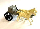 Original Marx Civil War Caisson with 2 Cream Horses Blue and Gray Playset 1960's