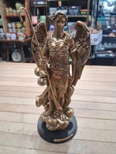 St. Raphael Archangel Figurine – Metallic Gold Resin Statue