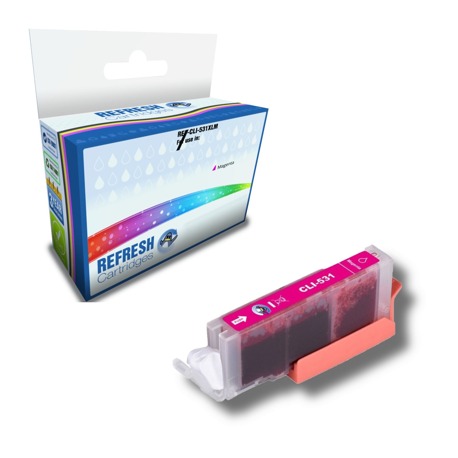 Refresh Cartridges Magenta CLI-531XLM Ink Compatible With Canon Printers