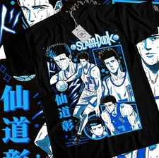Slam Dunk T-shirt Slam Dunk Team Basketball New Anime Sport Shirt Black