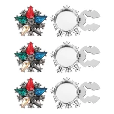 Rhinestone Buttons Cover, 6Pcs Star Flowers Crystal Sewing Clip Sleeve Button...