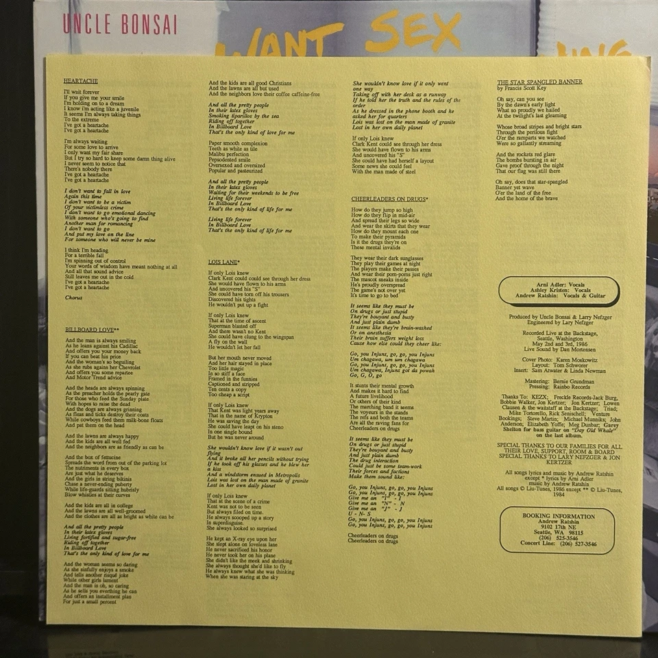 Uncle Bonsai – Boys Want Sex in the Morning 1986 Freckle 1st Press - Near Mint Foto 3 de 4