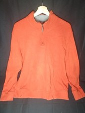 Land End Men Size X-LARGE Bedford Rib Quarter Zip Sweater Living Coral