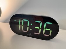 Acctim Lyra LED Digital Alarm Clock Colour Fade USB-C Power Charging Hub