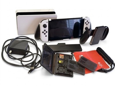 ''NEW Nintendo Switch OLED Bundle - 256GB SD, Anker Battery, Minecraft, & Case''