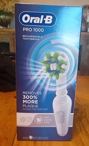 1- NEW Oral-B Pro 1000 Rechargeable Electric Toothbrush, White with 2 Min Timer 