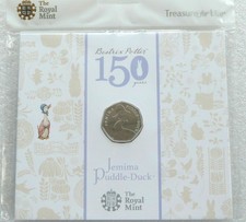 2016 Beatrix Potter Jemima Puddle Duck 50p Coin BU PACK SEALED Royal Mint