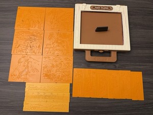 Tomy Pony Plates Set with 15 Double Sided Plates, Vintage Crayon Rubbing