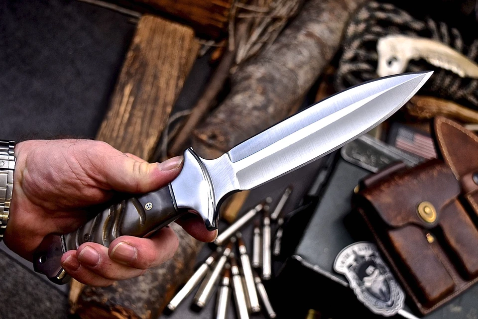 Faca de caça CFK feita à mão AUS 10 personalizada GENUÍNO CHIFRE DE OVELHA punhal grande Shiv - Imagem 3 de 4