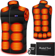 Men'S Heated Vest with 20000Mah 7.4V Battery Pack Rechargeable 23 Heating Zones