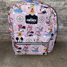 Disney Mickey Mouse Friends Mini Backpack Bioworld Faux Leather Pink Bounding