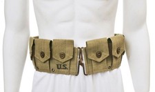 US M1 Garand M1923 Cartridge Belt Light OD Marked JT&L 1943 will fit up to 49"