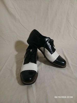 Stacy Adams Madison Lizard Cap Toe B/W  Oxford Dress Shoes